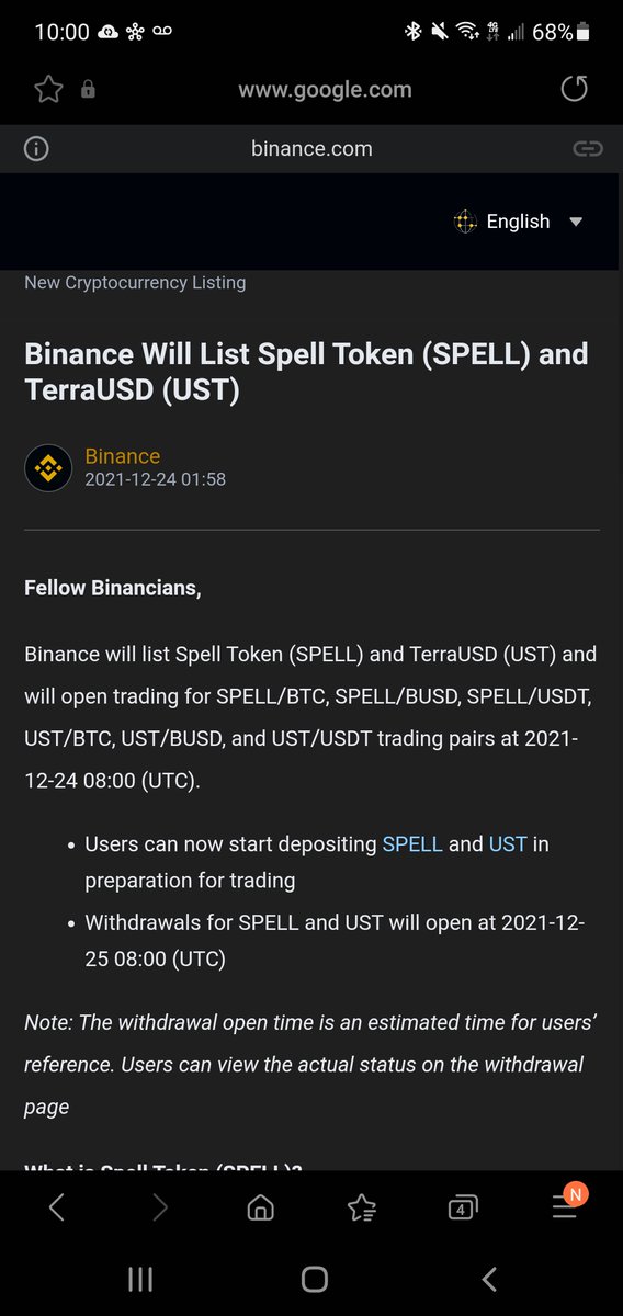 Gabriel_A86's tweet photo. @binance @MIM_Spell @terra_money Let's Go Binance Listing tomorrow 12/24/2021 🙌💎🙌 https://t.co/nR5kKeGLIW