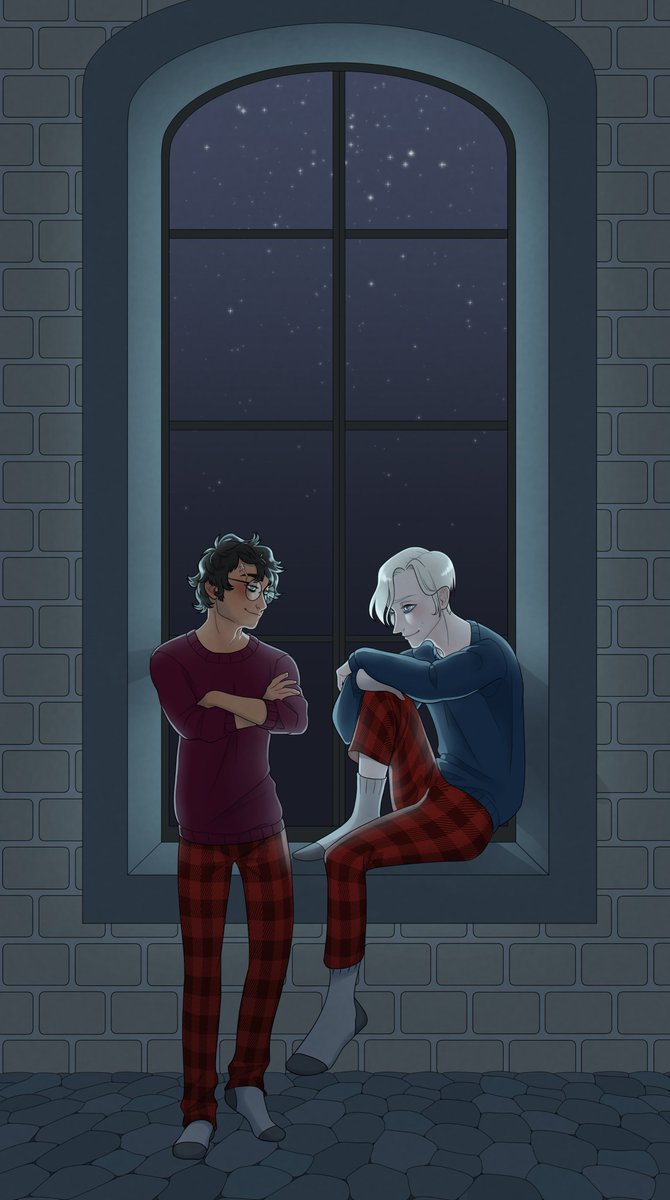okay_sky_'s tweet photo. drarry brainrot (&amp; being Sick) have driven me to create 8th year christmas pj sharing in 48 hours...... help me https://t.co/KSVfZ3D58d