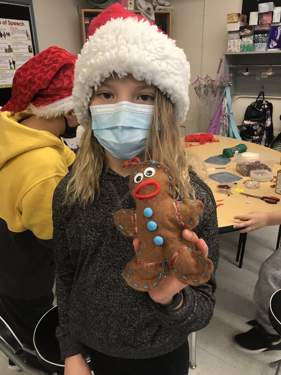 DeebEdmonds's tweet photo. We made adorable Christmas gifts this week @IsaacBrockWSD #sewing #winnipegSD #gingerbreadman #ornament #christmas2021 https://t.co/qMnJR7s5Wv