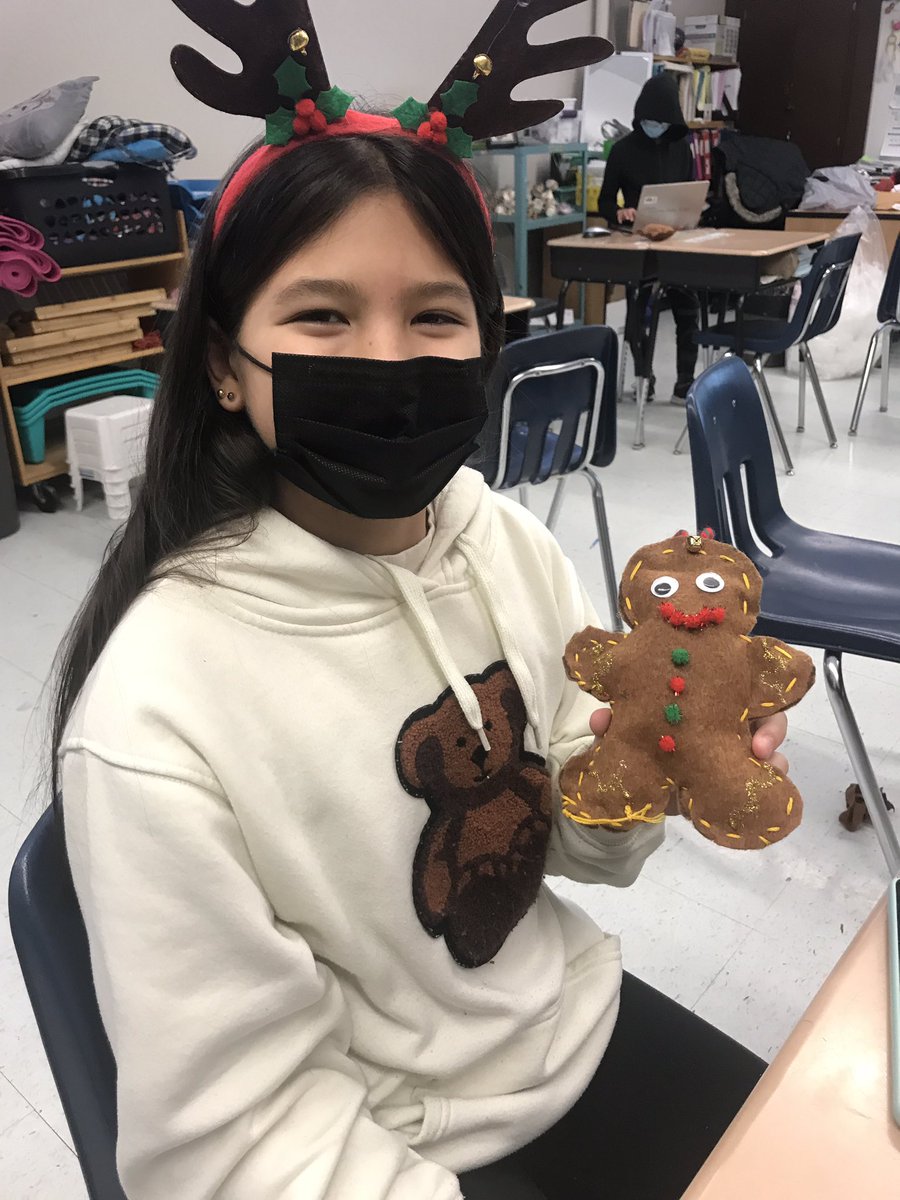 We made adorable Christmas gifts this week <a href="/IsaacBrockWSD/">Isaac Brock School</a> #sewing #winnipegSD #gingerbreadman #ornament #christmas2021