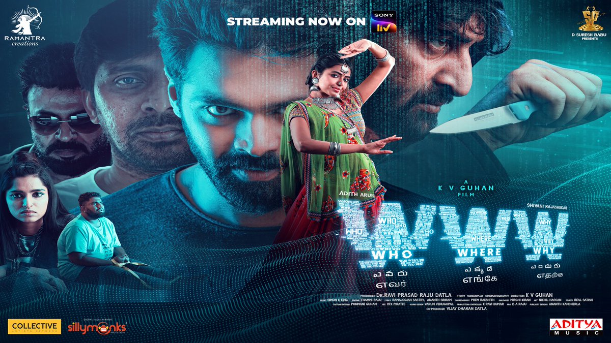 An exciting thriller and the first computer screen movie in Telugu & Tamil #WWWmovie is streaming on @SonyLIV. Watch it now for a thrill ride ! #WWWOnSonyLIV @Adith_Officiall @Rshivani_1 @kvguhan @RamantraCreate @DrRaviPRaju @simonkking @AdityaMusical