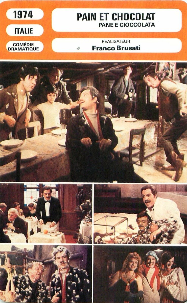 FrankMalfitano's tweet photo. FILM OF THE DAY: Poignant &amp; ruefully funny Chaplinesque 1974 hit #Italian comedy about illegal immigrant from Italy working (for a time at least) at posh #Swiss resort #NinoManfredi gives bravura performance as a struggling everyman #BreadAndChocolate #AnnaKarina #FrancoBrusati https://t.co/L7hVaMmL1K