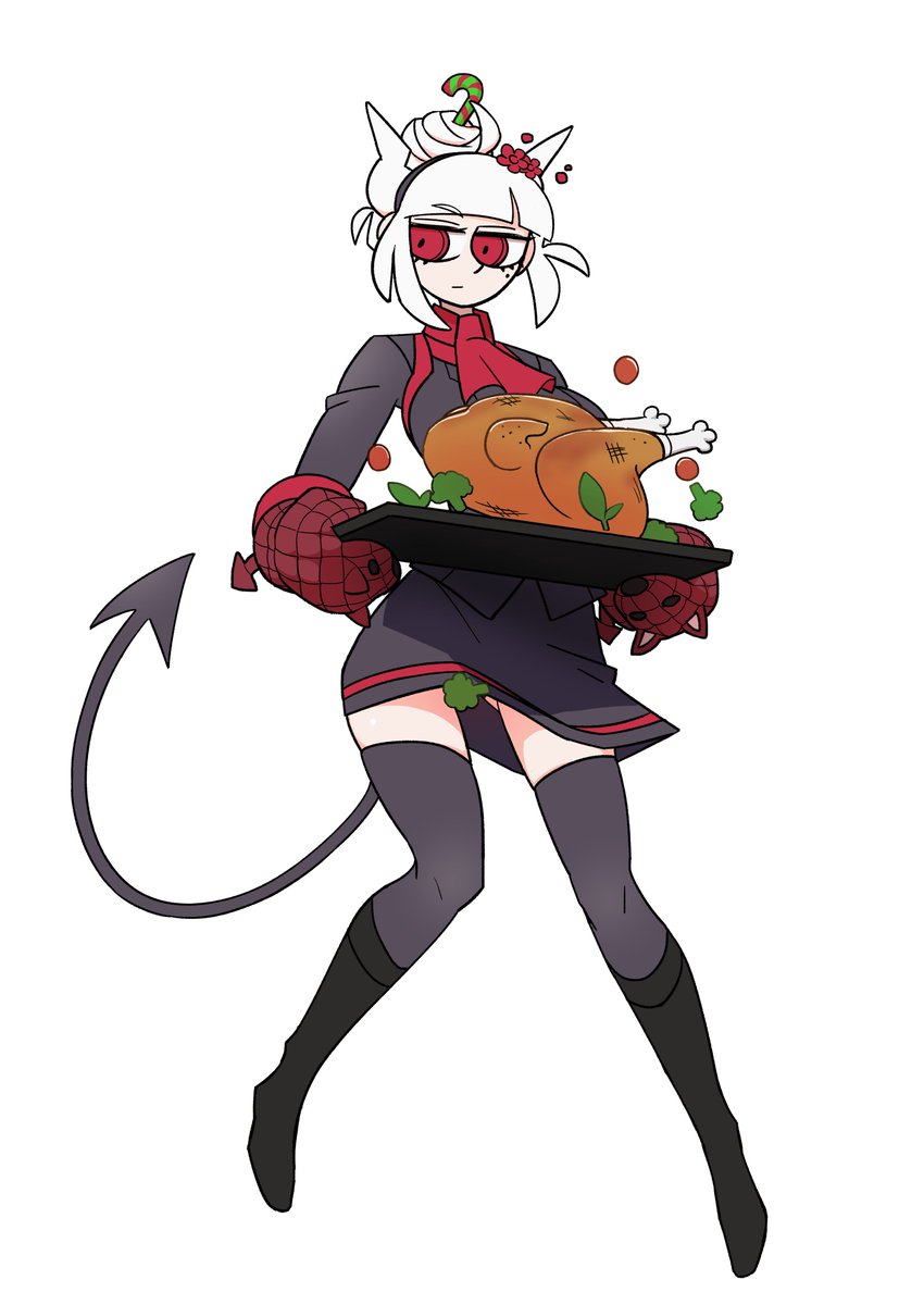 ルシファー(Helltaker) 「ほい。クリスマスアート。
パンツ差分はFANBOXでいいか。 」|卯花松子のイラスト