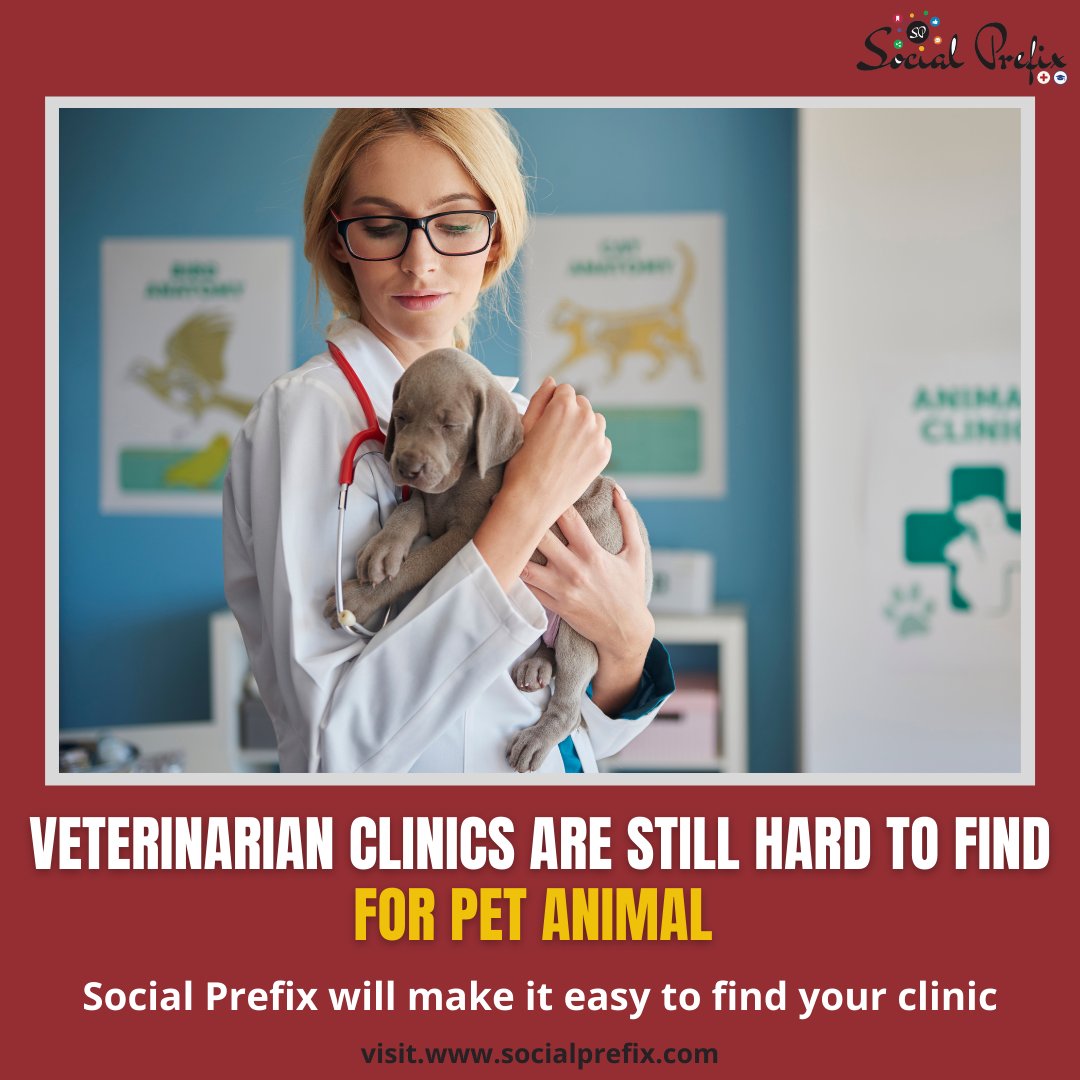 Veterinarian clinics are still hard to find for pet animal. Social Prefix will make it easy to find your clinic.

To know more visit our website 👉 socialprefix.com

#digitalmarketing #digitalmarketingindia #veterinarianclinic