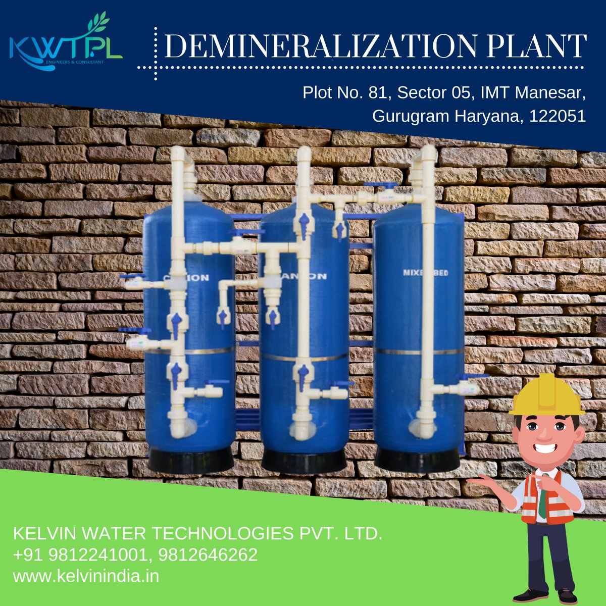 TechKelvin's tweet photo. We Kelvin Water Technologies Pvt. Ltd. are the Consultant, Manufacturer, and Supplier of the best #DemineralizationPlant that is equipped with the most up-to-date ion-exchange technology For more info visit: https://t.co/9a695g4dqM
or call at +91 9812241001
#demineralization https://t.co/oPYTkNXgzW