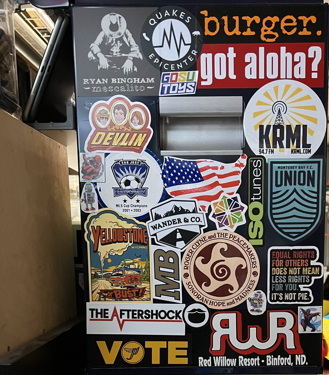 Just a couple of friends hanging together on the side of my Dad’s old Craftsman toolbox… <a href="/msd_nd/">Mary Devlin</a> <a href="/bkdevlin/">Brandon</a> @avidfan451 <a href="/MattoxGroupMRY/">J. Alan Fagan</a> <a href="/lawyermermaid/">Gray</a> <a href="/coachgregboyd/">Coach Greg Boyd</a> <a href="/coachgpool/">Greg Pool ⚽️</a>