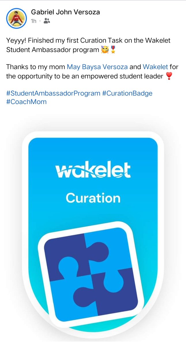 VersozaMay's tweet image. Proud CoachMom!
#Wakelet
#StudentAmbassadorProgram