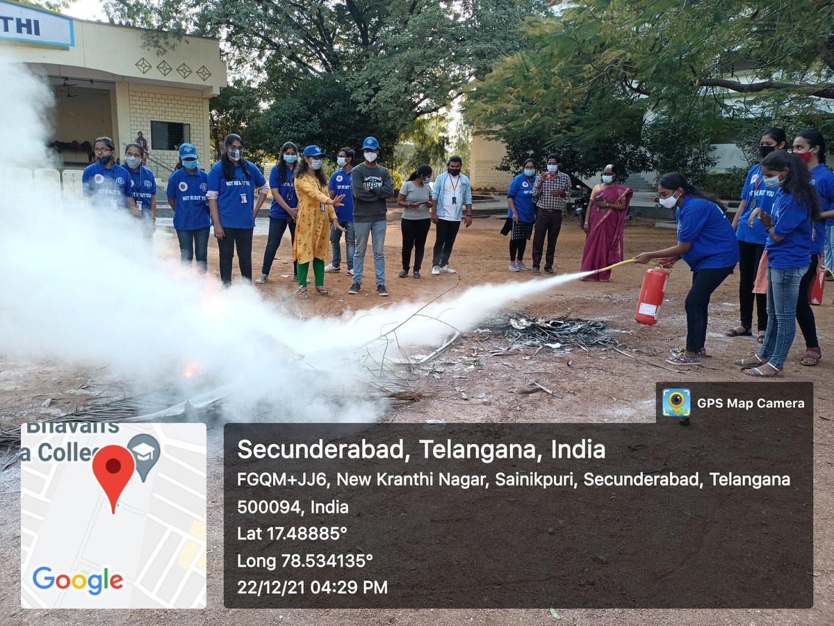 GTeja777's tweet photo. NSS Unit of Bhavans has conducted Fire Safety Awareness Program in the college premises to educate the students how to be safe at the time of fire emergency and they are also trained on how to use the Fire Extinguisher.
#FireSafetyAwarenessProgram
@YASMinistry @_NSSIndia https://t.co/eIe0IB5LFz