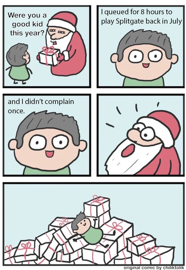 Splitgate's tweet photo. It's Christmas Eve! Here's a meme for all the real ones. You know who you are. https://t.co/CLRgMynKBW