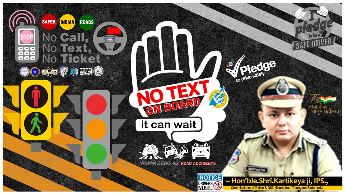 saferindianroads (@saferindianroa1) on Twitter photo #RoadSafety; Know It, Do It !
No Calls ~No Text While Driving / Riding Bike ! ~Hon'ble.Shri.Karyikeya ji, IPS., (Commissioner of Police Nizamabad)
DRIVE WISE ~ SO OTHERS SURVIVE ON ROAD!
Be Safe... Drive Safe... Reach Safe...
Courtesy:
<a href="/GhanshamOjha/">Ghansham Ojha</a>
F&P, CEO <a href="/saferindianroa1/">saferindianroads</a> #RoadSafety; Know It, Do It !
No Calls ~No Text While Driving / Riding Bike ! ~Hon'ble.Shri.Karyikeya ji, IPS., (Commissioner of Police Nizamabad)
DRIVE WISE ~ SO OTHERS SURVIVE ON ROAD!
Be Safe... Drive Safe... Reach Safe...
Courtesy:
<a href="/GhanshamOjha/">Ghansham Ojha</a>
F&P, CEO <a href="/saferindianroa1/">saferindianroads</a>