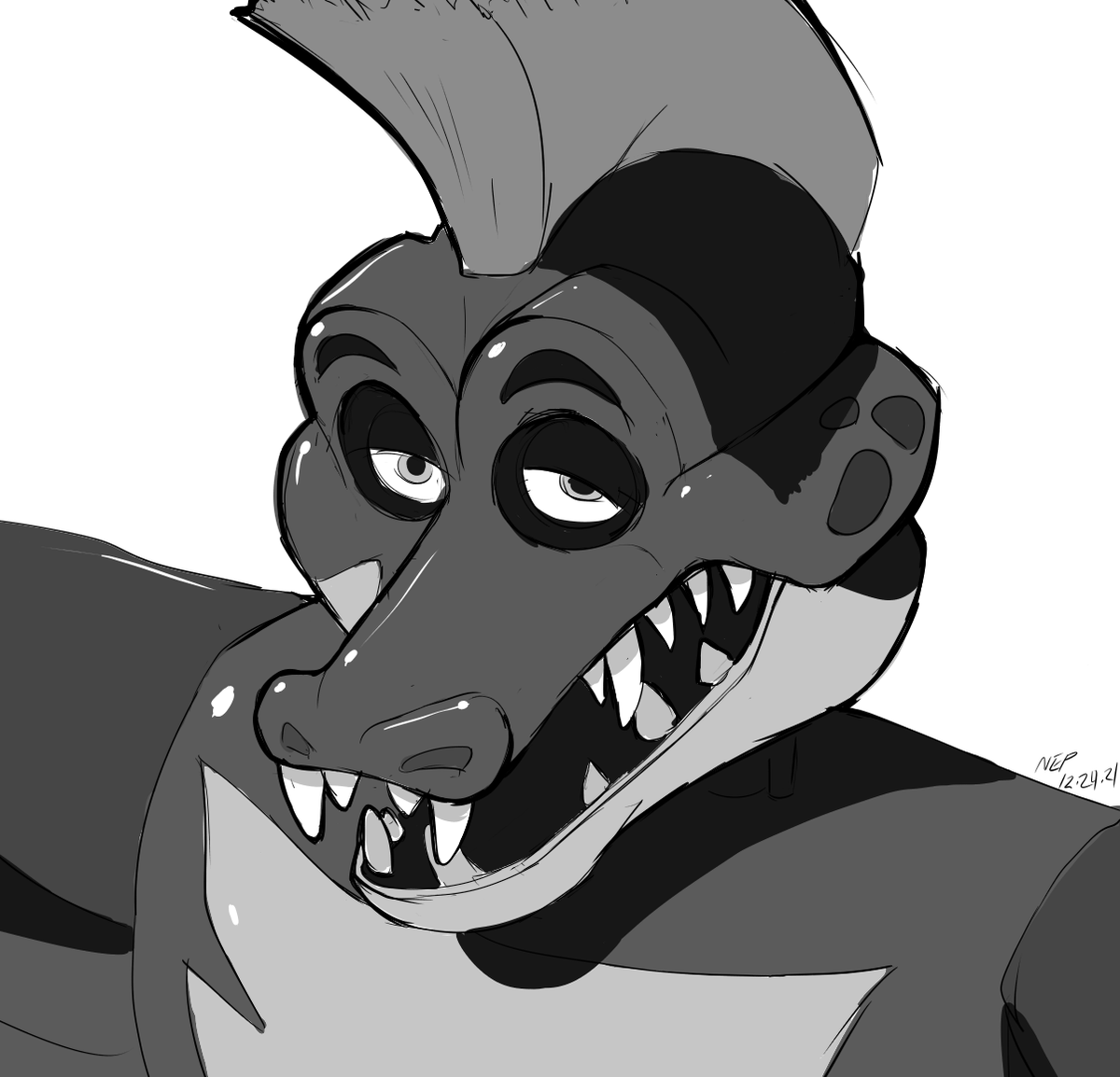 RedDogThing12's tweet photo. Have a late-night Montgomery Gator who I honestly did not like staring at me as I drew this. #FNAF https://t.co/QkcewkWf2n