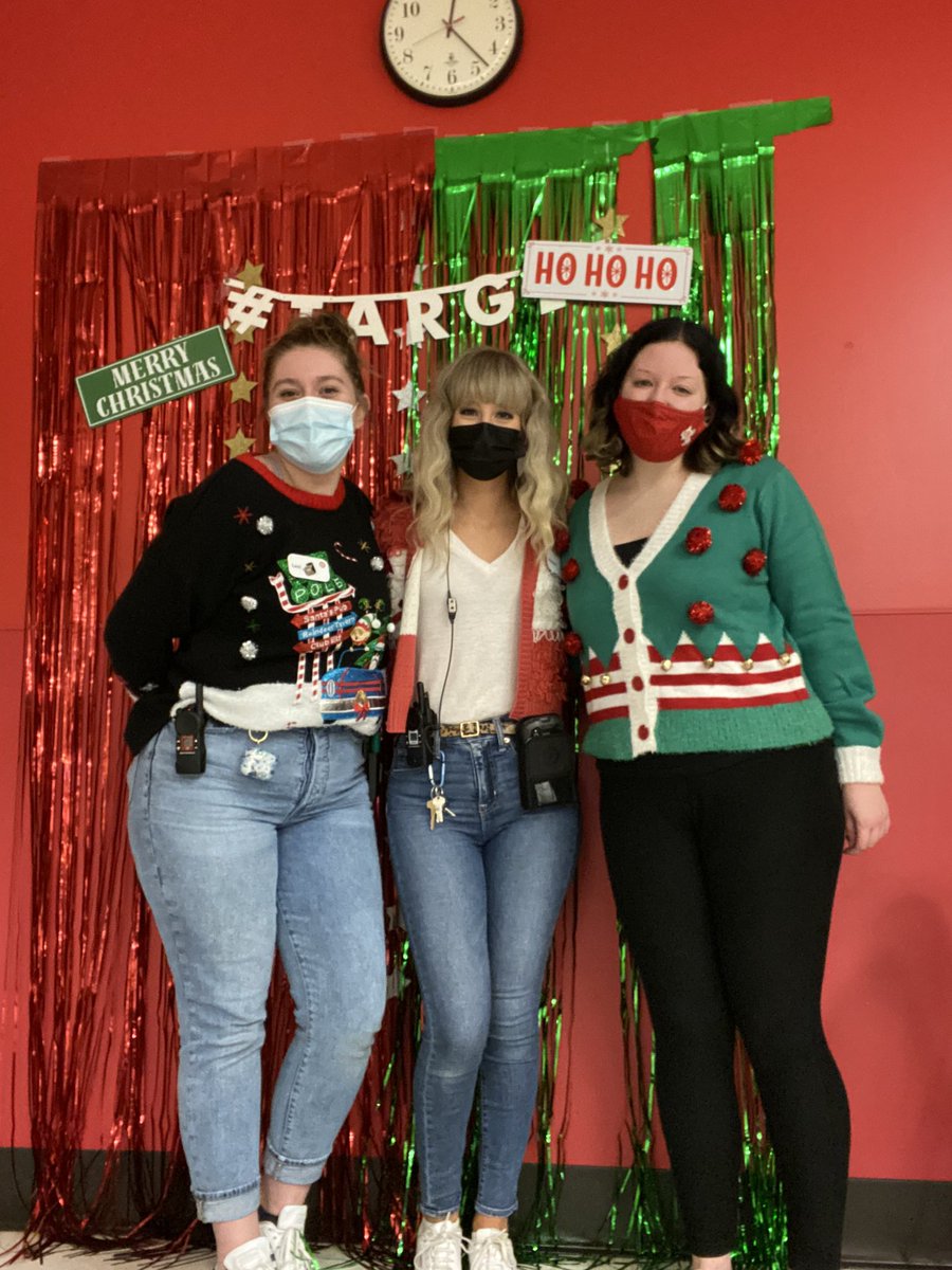 VGensicke's tweet photo. What better way to celebrate Christmas Eve Eve than with Ugly Sweater Day?! 🎅🎄@KatieA2542 https://t.co/C0cbwVJgoN
