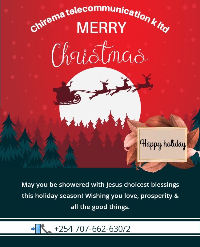 chirematelecom's tweet photo. Merry Christmas to all our customers.. @ChiremaCtlink @SKaipha https://t.co/hlHXvw8icI