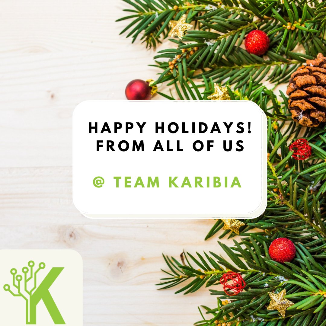 Karibiatech's tweet photo. As the year comes to an end, we @Karibiatech wish everyone happiness and prosperity as we usher in the holidays and start a new year.

#Staysafe #HappyHolidays https://t.co/843rUyWB2x