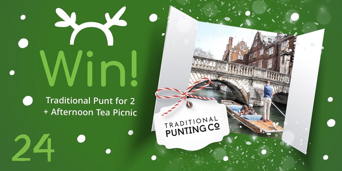 Our last Christmas Advent Giveaway door is open! #ChristmasEve
𝗪𝗜𝗡 Chauffered Punting for 2 &amp; a Cream Tea Picnic with <a href="/traditionalpunt/">Traditional Punting Company</a> co.

To enter:
🎄 Follow Us
🎄 Retweet this Tweet
🎄 Visit bit.ly/TTTXmasDay24 for 3 more ways to enter!

#TTTAdvent