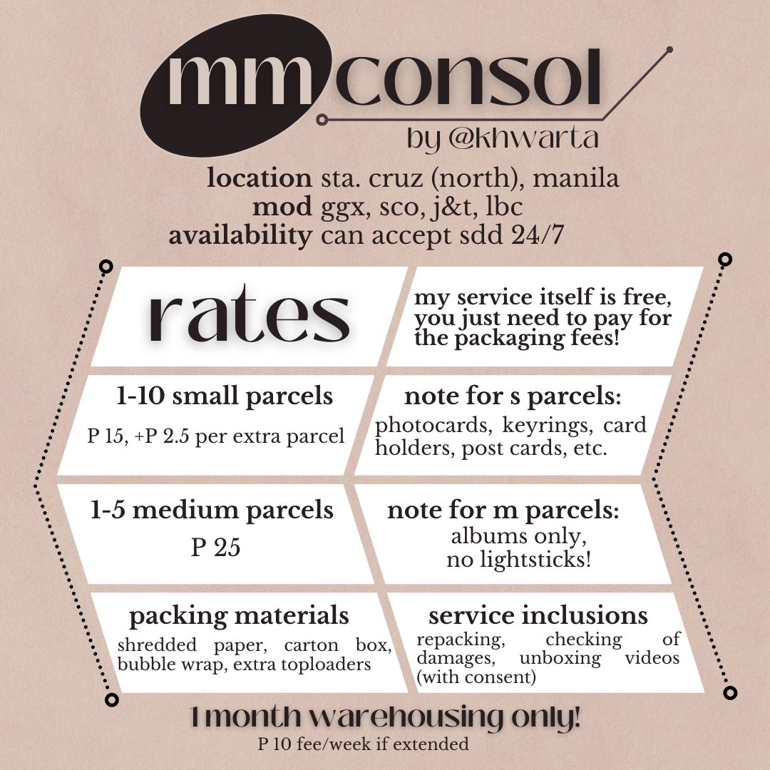 khwarta's tweet photo. mm consol services! | help rt ><

hello! i can be ur mm consol for free, you just need to shoulder the packaging fees ^__^ dm for inquiries https://t.co/sLOBWDS5mP