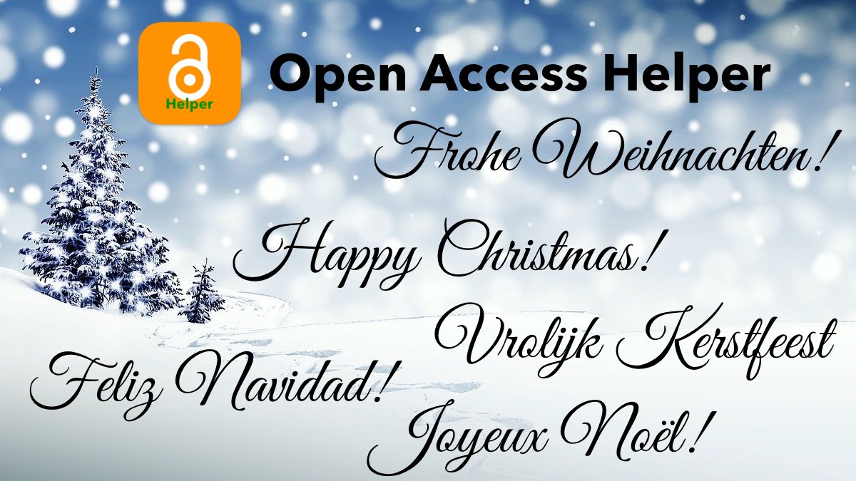 Open Access Helper wishes all followers Merry Christmas (image)