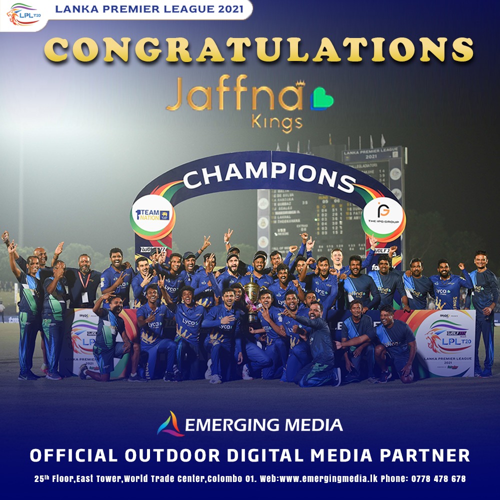 Congratulations! to Jaffna Kings for winning their second title in a row!🏏👑
.
.
.
.
.
.
#OutdoorDigitalMediaPartner #SLCricket #LankanPremierLeague #LPLt20 #එක්වජයගමු  #lpl #cricket #srilanka #season2 #t20cricket #premierleague #lankapremierleague #LPL2021 #එක්වජයගමූ