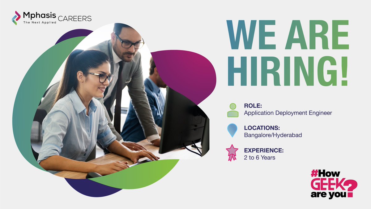 MphasisCareers's tweet photo. Mphasis is looking for Junior to Mid-Senior level Engineers. If you think you can make it for this role, apply now to #StayAhead: https://t.co/PYiRYDwQGR

#MphasisCareers #ITCareerAtMphasis #HGAY #EngineeringIsInOurDNA #ApplicationDeploymentEngineer #ApplicationVirtualization https://t.co/yQhorsr3TM