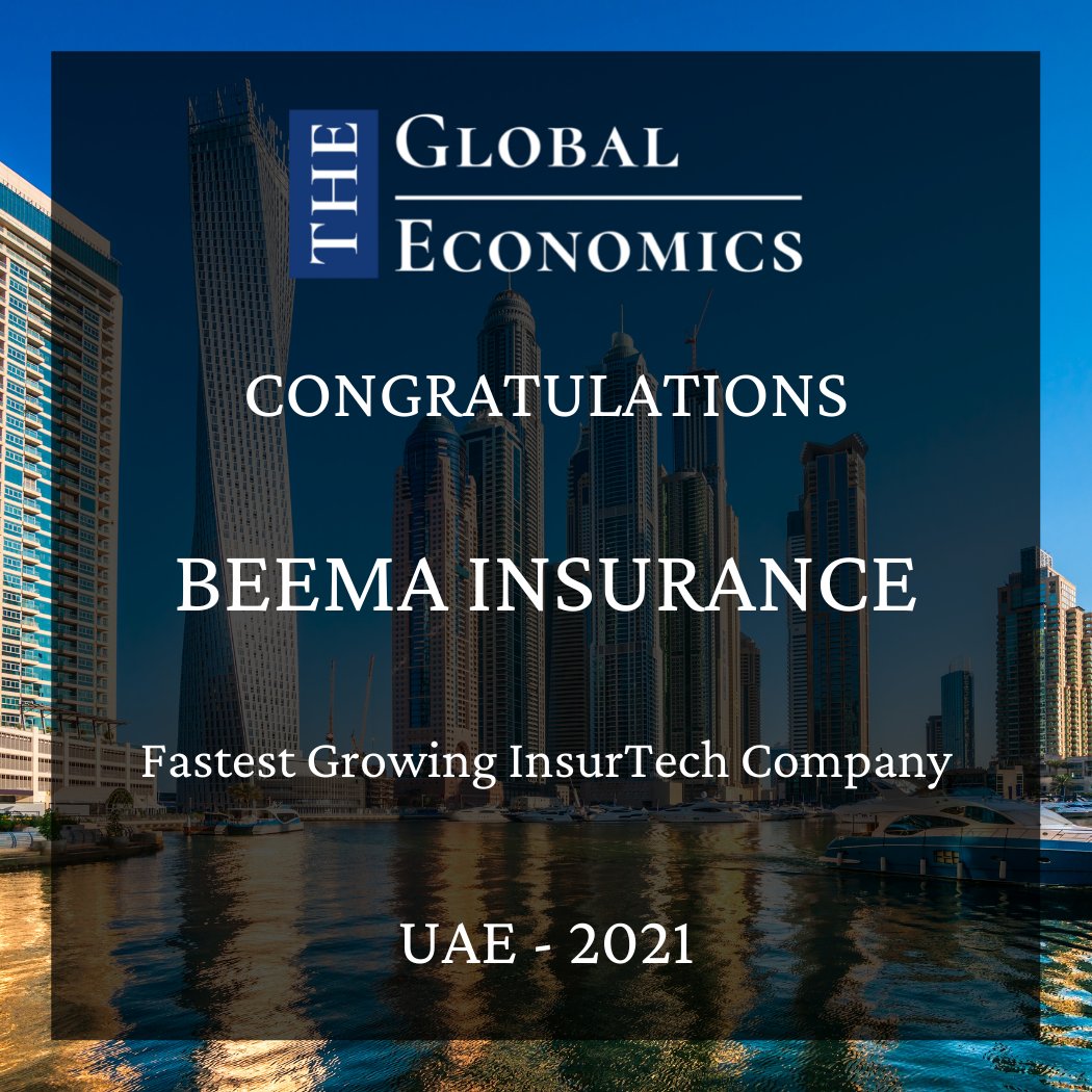 TgeAwards's tweet photo. We are thrilled to announce that @beema_ae from #UAE has emerged as a winner in the category of ‘Fastest Growing InsurTech Company’ in the Annual Global Economics Awards program - 2021.
#TGE #theglobaleconomicsawards #FastestGrowingInsurTechCompany https://t.co/PRGSYvzRRy