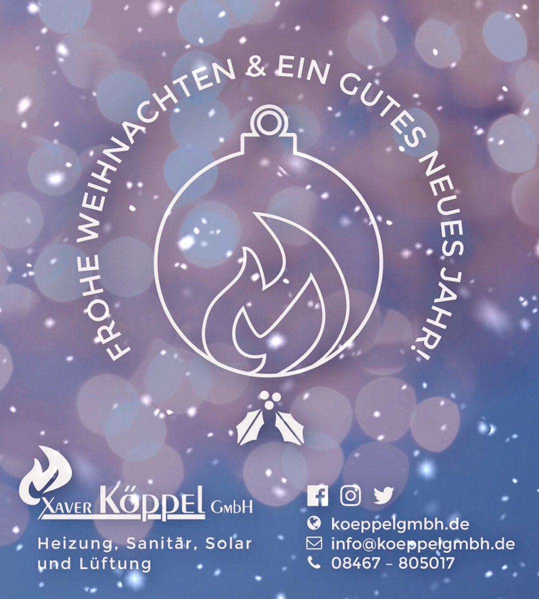 KoeppelGmbH's tweet photo. Wir wünschen all unseren Freunden, Kunden und Partnern ein frohes und besinnliches Weihnachtsfest sowie ein gutes und vor allen Dingen gesundes, neues Jahr 2022 🎄🌟!
Herzlichen Dank für das entgegengebrachte Vertrauen und die sehr gute Zusammenarbeit.
Bleibt‘s gesund 🙏🍀 https://t.co/EIWFt4PhTM