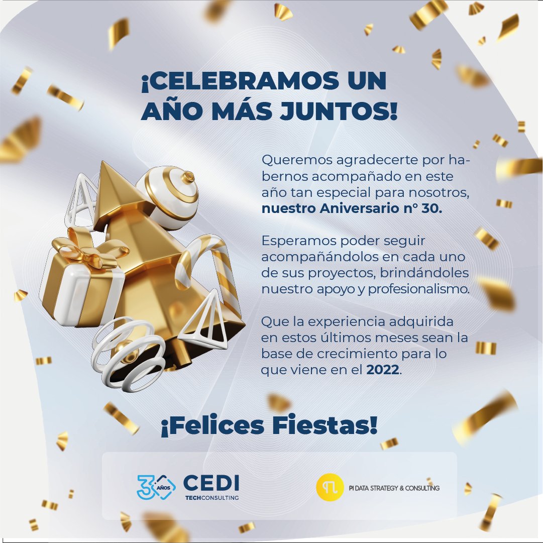 CEDITECHOK's tweet photo. Desde todos los que hacemos CEDI, queremos desearles unas muy FELICES FIESTAS

Gracias por acompañarnos un año más, los esperamos con más innovación y el servicio de siempre para un gran 2022🥂 https://t.co/uMSldlYnGP
