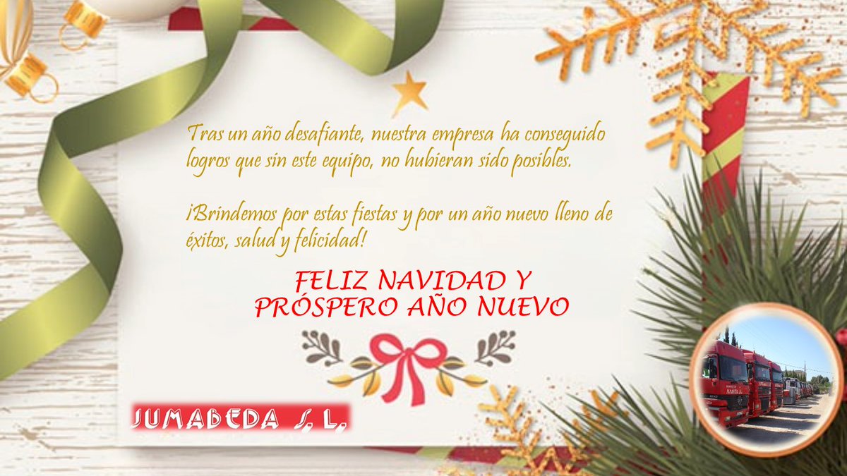 JumabedaSL's tweet photo. De parte de todo el equipo de Jumabeda os deseamos Felices Fiestas!! https://t.co/z5c4SBSlle