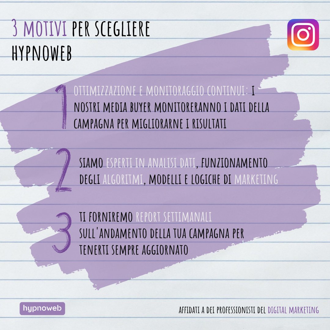 hypno_web's tweet photo. Perché scegliere HypnoWeb per gestire la tua campagna #InstagramAds?
▪️Ottimizzazione e monitoraggio continui
▪️Report settimanali
▪️Esperienza e competenza

Vieni a trovarci su https://t.co/eYcmfcRmKf per saperne di più 🖱️

#webagency #digitalmarketing #instagram #advertising https://t.co/u9oJWaJ9Nf