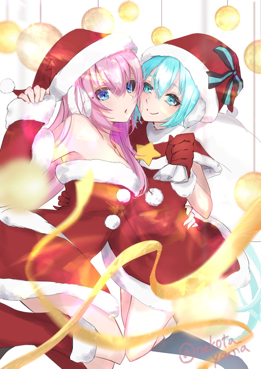 初音ミク「クリスマスモジュール🎄
#初音ミク #巡音ルカ 」|栗山のイラスト
