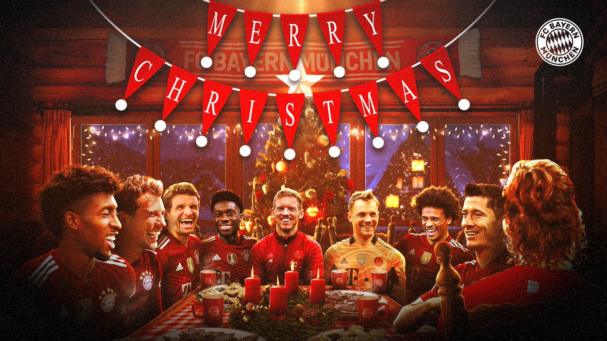 FCBayernEN's tweet photo. Merry Christmas, #FCBayern fans! 🎄🎁🎅

#MiaSanFamily https://t.co/eYRFi6Kn26