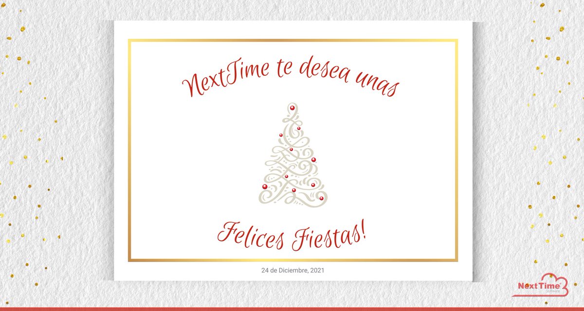 NextTimeSoft's tweet image. 🎄 Felices Fiestas te desea NextTime. Esperamos cumplas todos tus deseos en este nuevo año que se aproxima y que tengas una navidad llena de paz y rodeado de quienes más quieres. ✨