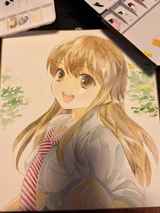 FANBOX支援者様特典の直筆イラスト進めてます.* 