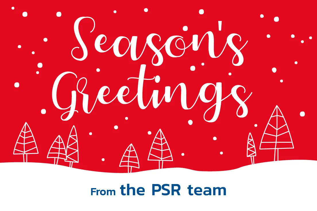 The PSR team would like to wish you all a Merry Christmas and a Happy New Year. Please note we are now closed until Tues  4th Jan 2022. #seasongreetings