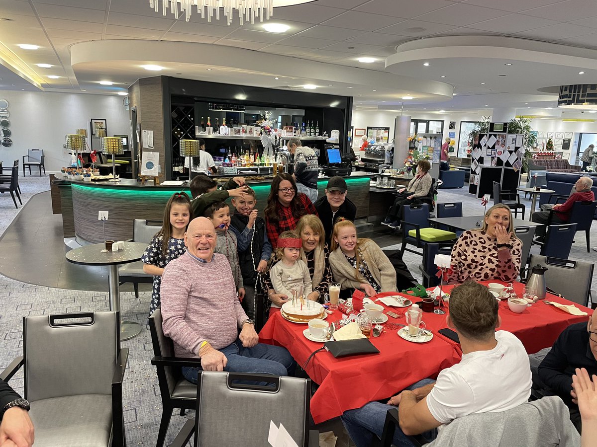 Peteswatson's tweet photo. What a Christmas Eve birthday party for one of our residents and their family. It’s a pleasure to be here to see it myself. Happy smiling people. What a joy!Happy birthday Chris @ExtraCareOrgUk @CaterplusLtd #ChristmasEve well done to Greta and the team for a great event https://t.co/8t20BanLLV