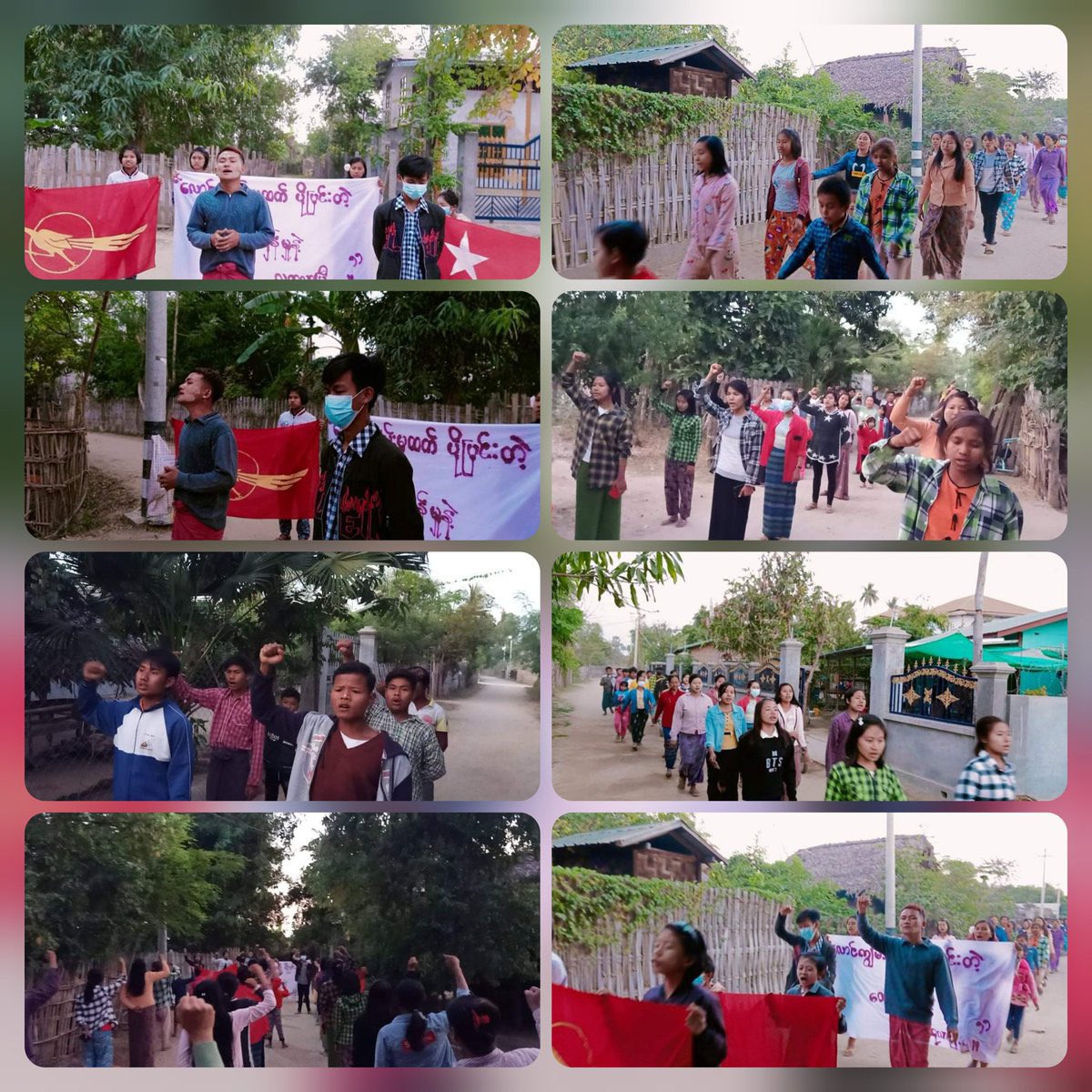 Residents and protesters from Kyatsarkya village, on the other bank of Monywa, rallied today in voicing out their oppositions to Illegitimate Military ruling.   #Australia_StopEngagingWithTerrorists #Dec24Coup #WhatsHappeningInMyanmar