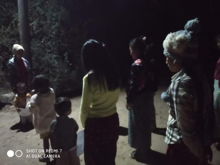 Young people &amp; activists in Pekone village, Yinmarbin township opposed the military rule with a night strike on December 24.

#NoFlyZoneInMyanmar
#Dec24Coup 
#WhatsHappeningInMyanmar