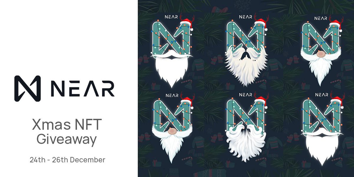 NEAR Blockchain (@near_blockchain) on Twitter photo 📣 Announcing the #NEAR Xmas NFT giveaway!
We're giving a special gift of 100 NFTs this Christmas to the entire #NEAR community! 🎄
Rules:
✅ Follow <a href="/NEAR_Blockchain/">NEAR Blockchain</a> and <a href="/NEARProtocol/">NEAR Protocol</a>
✅ RT this tweet
✅ Drop your .near address below
That's it. Good luck and happy holidays! 📣 Announcing the #NEAR Xmas NFT giveaway!
We're giving a special gift of 100 NFTs this Christmas to the entire #NEAR community! 🎄
Rules:
✅ Follow <a href="/NEAR_Blockchain/">NEAR Blockchain</a> and <a href="/NEARProtocol/">NEAR Protocol</a>
✅ RT this tweet
✅ Drop your .near address below
That's it. Good luck and happy holidays!