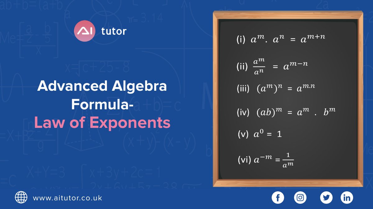 aitutor_maths's tweet photo. AITutor helps you clear your basic understanding of Algebra and provide enough algebraic equations to solve that nothing in your exams can make you break into cold sweat!

Join AITutor today!
.
.
 #exponents #formula https://t.co/FuIWjE9BCs