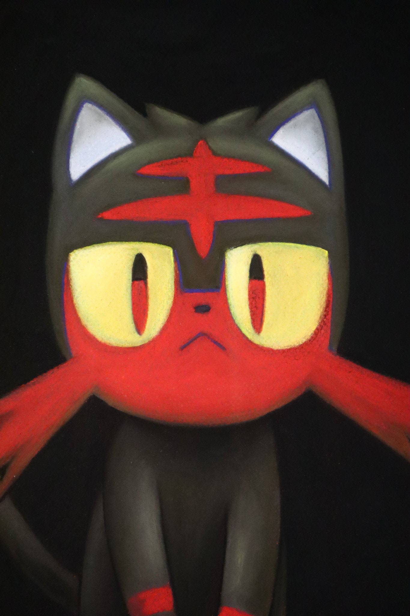 تويتر 結城るい على تويتر ポケモン Pokemon ニャビー Litten パステル パステル画 Pastel アナログ絵 イラスト基地 イラスト王国 Illustration の紙にパステルでニャビー T Co Vhhn1iahqz