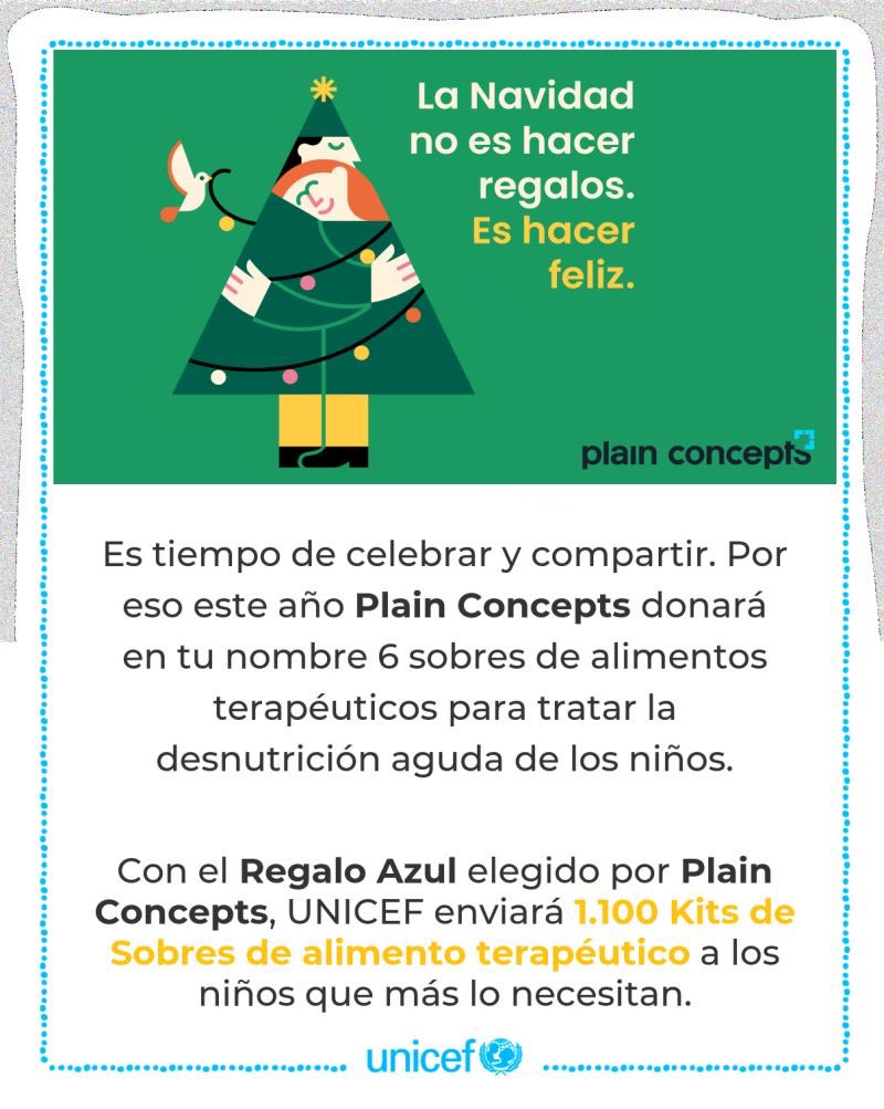 ZamalloaAmaia's tweet photo. Una gran iniciativa solidaria para ayudar a quién más lo necesita en estas fechas tan señaladas, ¡muchas gracias @plainconcepts! 💙

#RegaloAzul #Unicef https://t.co/00TLTAS0ZD