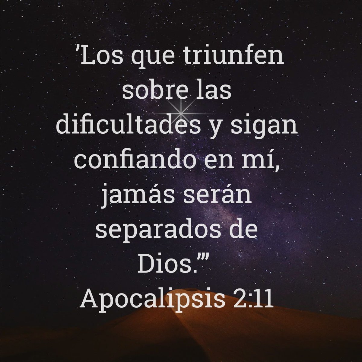 #rpsp Los que triunfen sobre las dificultades y sigan confiando en mí, jamás serán separados de Dios.
Apocalipsis 2:11 TLA