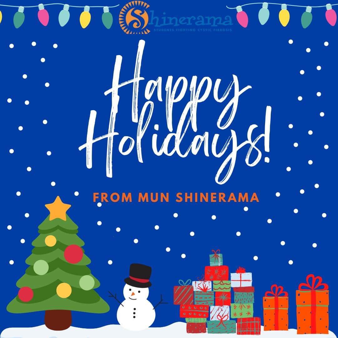 ShineramaMUN's tweet photo. Happy Holidays everyone! We’d like to thank you all for your continued support for the cystic fibrosis community during our campaign! Wishing you all a safe and happy holidays from the MUN Shinerama Team! 🧡💙🎄

#shinerama #munshinerama #cysticfibrosis #cf https://t.co/IuFJeJ4k1M