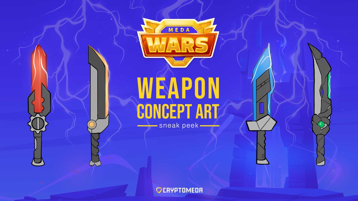 ⚔️#Cryptomeda Heroes⚔️

The newest #SneakPeak is here❗

Here are the unique designs of #MedaWars swords, so show us how much you love them❗