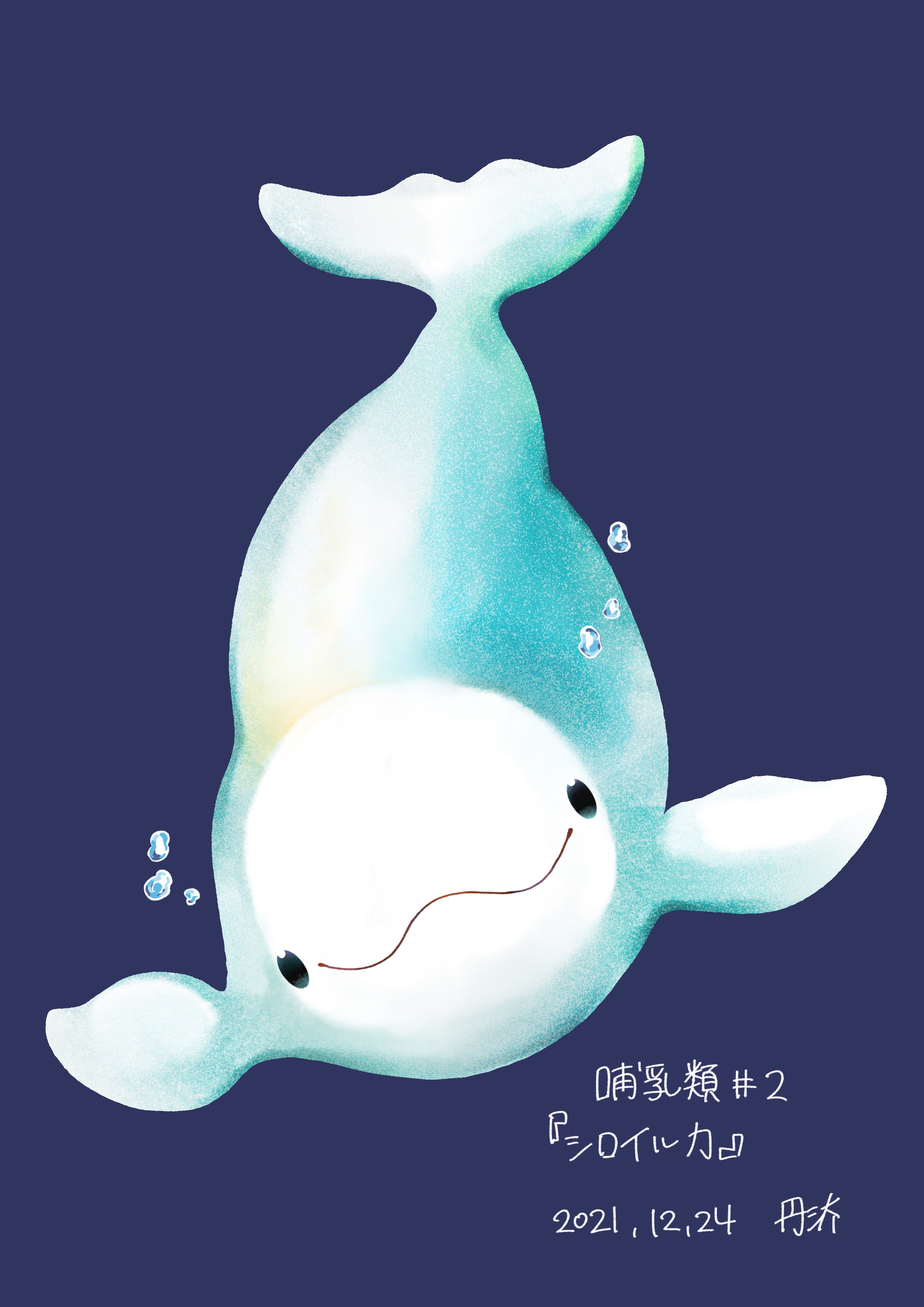 丹汰 今日もシロイルカを描きました 昨日とは違うポーズです イラスト シロイルカ ベルーガ T Co 3szoi91yzu Twitter