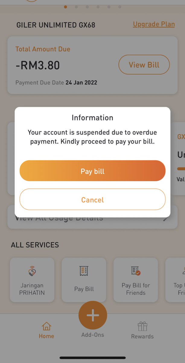 khalidaiman28's tweet photo. Asal ea @umobile dah bayar bill tapi still takde internet. Sampai negatif aku bayar. Mohon pencerahan https://t.co/z2esiPOOBL