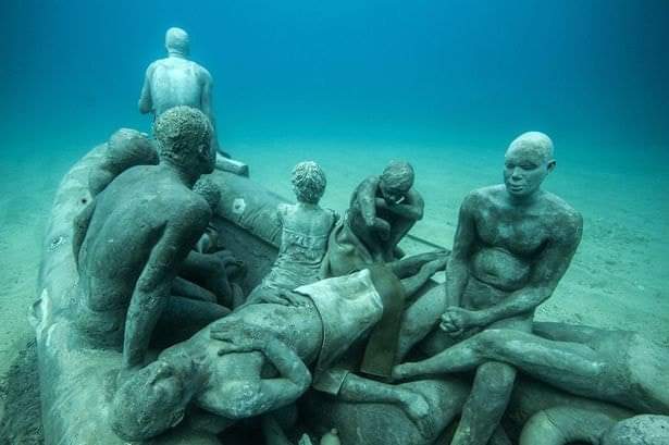 Africa Archives ™ on Twitter: "These underwater sculptures are located in  the Caribbean Sea along the coast of Grenada. It honors Africans who were  thrown and who jumped overboard from slave ships