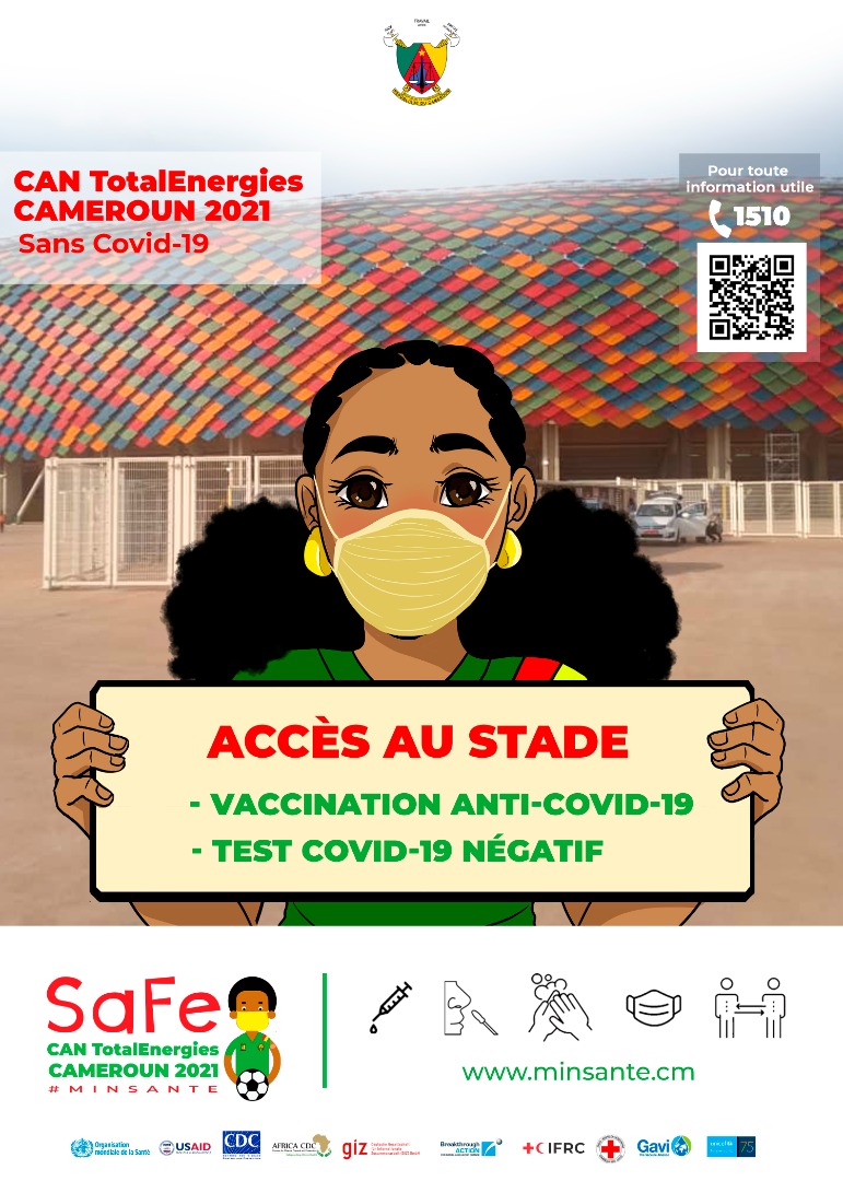 ccouspcameroun's tweet photo. "With the upcoming AFCON TotalEnergies CAMEROON 2021, have you done everything you need to do to take part?
#SafeCan #CanTotalEnergies2021 #Minsante #Pev #Cameroun
@DrManaouda @YapBoum2 @pevcameroun @DRSPCENTRE @MinsanteCMR @AfricaCDC @unicefcameroon @USAIDAfrica https://t.co/8KZ7pOdJqt