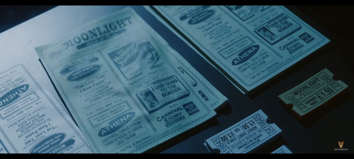 Moonlight Drive in Cinema ( May Be Theatre Name)

' The Last Time I Saw Paris '  is a 1954 Hollywood movie 
Starred by @ElizabethTaylor @VanJohnson #walterpidgeon etc

 movie tickets are shown in the pic..
If released in English it will do well 
@director_radhaa 
#Prabhas