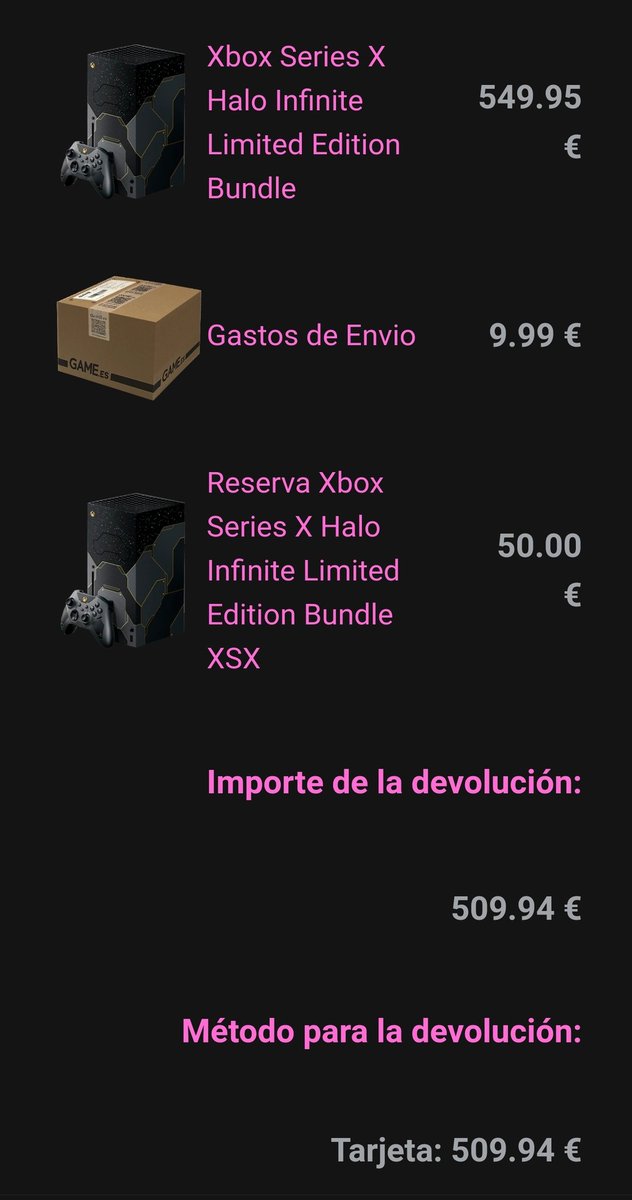 Halobed's tweet photo. @GAME_SAC @VideojuegosGAME Buenos días! Más rápido de lo esperado he recibido el abono pero... Por que se pierde el dinero por el camino? El abono esta incompleto como puedes comprobar, faltan los 50€ que pague como señal de reserva y que fueron descontados del importe total al finalizar la compra. https://t.co/lH2UPfsmec