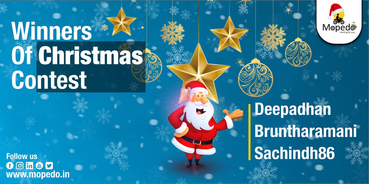 BikeTaxiService's tweet photo. Congratulations! to all the three winners of #MOPEDO Christmas contest and your special message is truly touching. Stick around to the MOPEDO page for more forthcoming exciting contests.

#contest #contestwinner #ChristmasGiveaway #Christmas #Christmas2021 #MerryChristmas #Xmas https://t.co/aCO3fkh7de